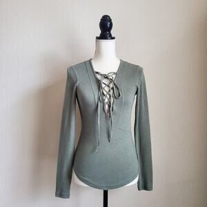 Free People Lucky Sage Green Top XS